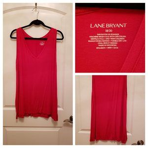 Red knit swing style vee neck tank top